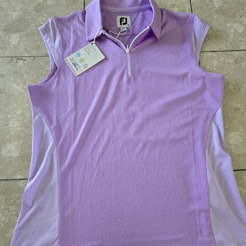 Women's FootJoy Sleeveless Cap Sleeve Golf Top - Lilac Purple - Medium NEW